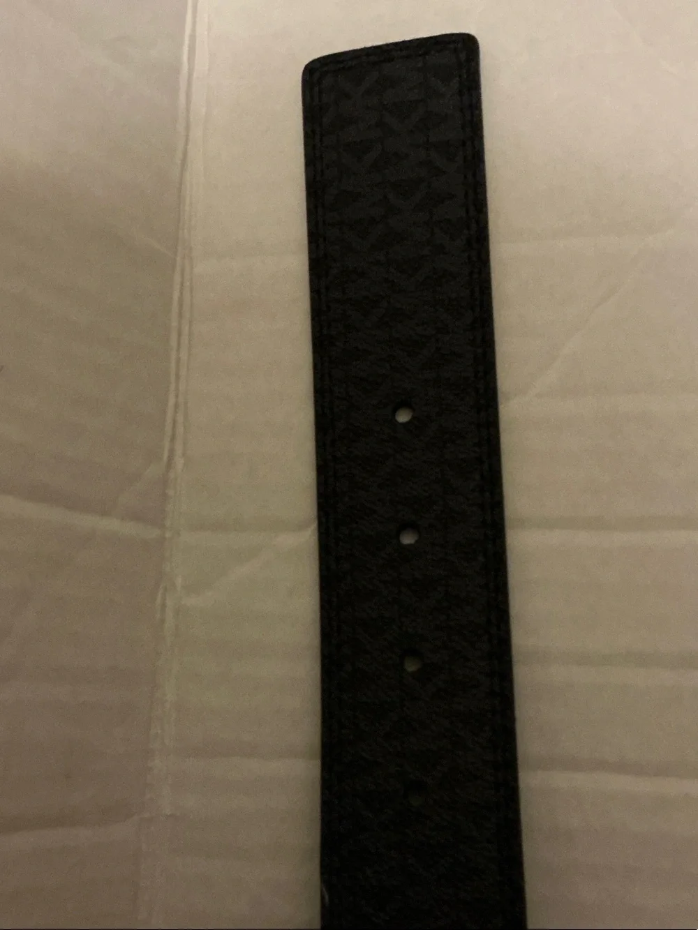 NWT: Michael Kors Black Leather Belt with Gold-tone MK Buckle